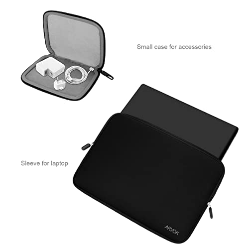 ARVOK 13-14 inch Canvas Fabric Laptop Sleeve with Extra Bag Water Resistant Notebook Computer Case/Ultrabook Tablet Briefcase Carrying Bag/Pouch Cover for MacBook/HP/Dell/Lenovo/Asus/Acer/Samsung