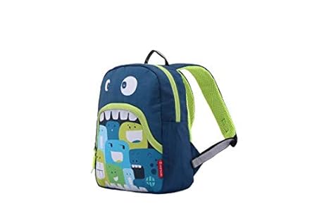 Harissons Monster Imperial Blue Green 18L Primary School Backpack with Quick Access Bottle Pocket and Bubble Weight for Children (7-12 yrs Old) Dimension - L30 x H39 x W16 cm