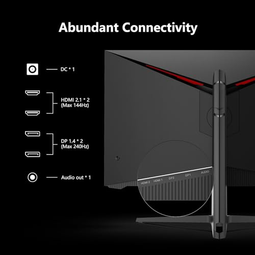 INNOCN 27 inch Gaming Monitor 240Hz 1440P 2K QHD G-Sync Compatible Fast IPS PC Desktop Computer Display 1ms DisplayPort HDMI 2.1 Height Adjustable Stand, VESA Mountable - Black, 27G1S Plus by INNOCN - Image 7