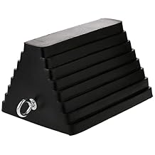 MaxxHaul 70073 Solid Rubber Heavy Duty Wheel Chock with Eyebolt, 1 Count Pack of 1