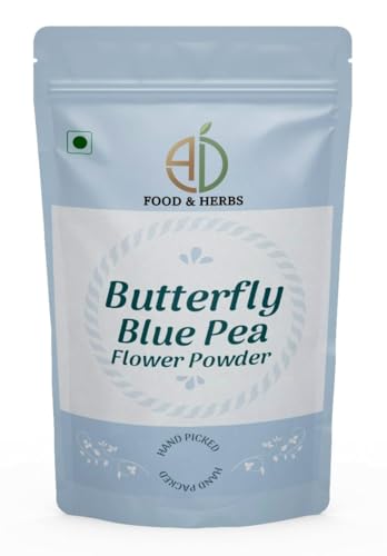 Image of A D Food & Herbs Butterfly Pea Flower Powder Aromatic Edible for Homemade Lattes, Tea Blends, Bath Salts, Gifts, Crafts (20 Gms x pack of 3)