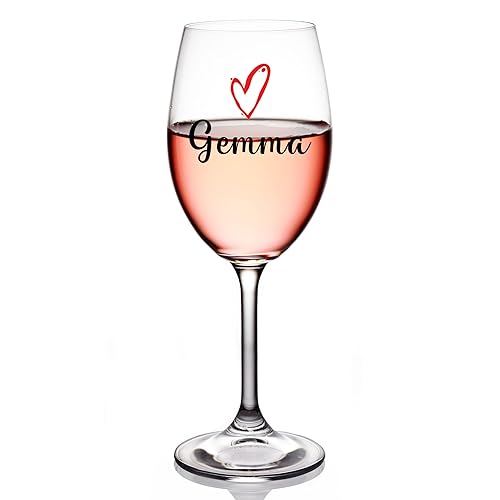 Image of ukgiftstoreonline Personalised Any Name Wine Glass Gift for Her with Love Heart Any Occasion