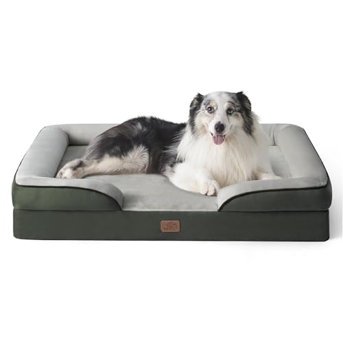 Image of Bedsure XL Orthopedic Dog Bed for Extra Large Dogs - Waterproof XLarge Dog Cat Bed, Comfort Dogs Couch Sofa with Washable Removable Cover, Pet Bed with Nonskid Bottom, Boreal Canopy Green, 42 inch