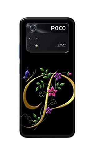 Image of Printed Hard Back Cover Case for Mi Poco M4 Pro 4G Back Cover (Alphabet P) -1803