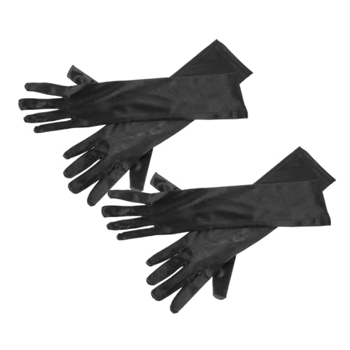 BESPORTBLE 2 Pairs 38CM Women's Satin Gloves for Weddings Parties Church Prayer Elegant Stretchy Elastic Formal Accessories