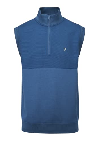 Farah Golf Clint Sleeveless Mid Layer, Dusky Blue, Large