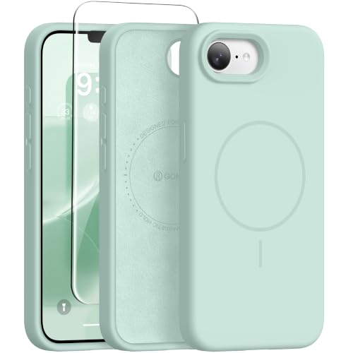 GONEZ Magnetic for iPhone 16e/17e Case, Silicone Cover Mint Green