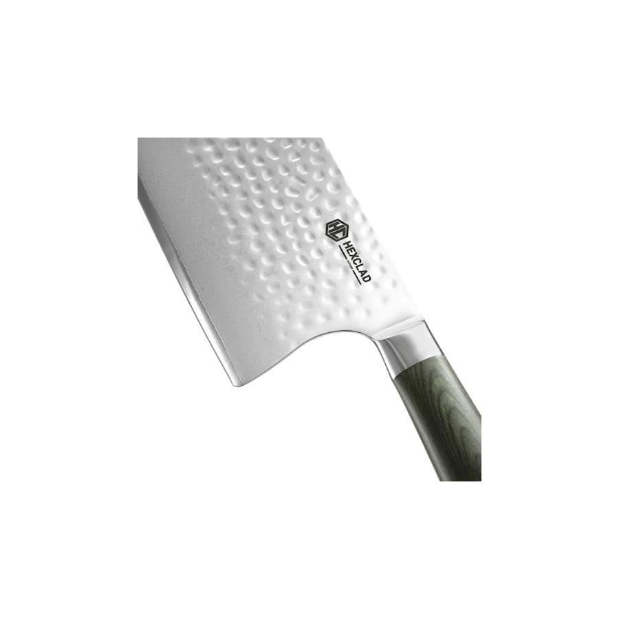 HexClad-Cleaver-Knife-7-Inch-Japanese-Damascus-Stainless-Steel-Blade-Pakkawood-Handle HexClad Cleaver Knife, 7-Inch Japanese Damascus Stainless Steel Blade, Pakkawood Handle