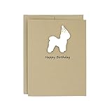 Bichon Frise Birthday Card | Handmade White Dog Birthday Greeting Card | Party Hat Pet Birthday