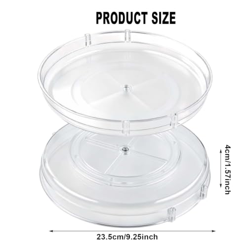 Novocloud Lot de 2 Plateau Tournant Rangement Cuisine et Organisation, Organisateur Frigo et Placard, Rangement Epices Cuisine, Transparent 360° – vue 2