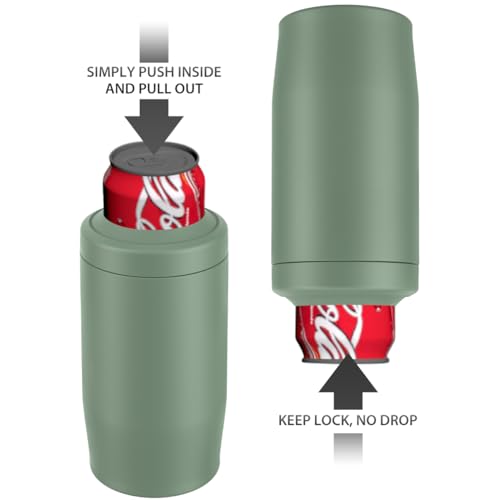 Image of Morefeel 4-in-1 Insulated Can Cooler for 12 oz Cans & Bottles | 304 Stainless Steel Can Holder Fits 12 Oz Slim Cans, Standard Cans, Beer Bottles & Works as A Open Cup; Dishwasher Safe