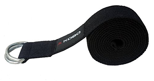 Image of Kobo Yoga Strap 7.5 feet Length For Safe, Perfect & Challenging Yoga Posture - Black Exercise & Fitness