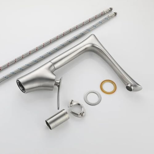 Robinet de cuisine mitigeur double commande eau chaude et froide inox 304 - 7