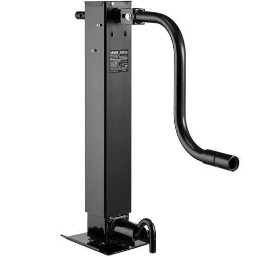 Image of VEVOR Heavy-Duty Trailer Jack, 12,000 lbs Load Capacity, Sidewind Square Direct Weld-on Trailer Jack with Handle Crank, Adjustable Drop Leg, 26-Inch Travel for Lifting RV, Utility, Yacht Trailers