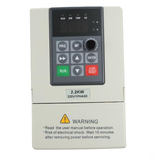 Variable Frequency Drive 2.2KW Single Phase 220V to Three Phase 380V Converter, AC Motor Speed Controller 5A Output with IPM IGBT Module Efficiency Cooling Design, Industrial VFD for CNC Machi