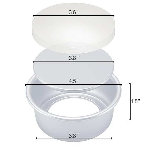 AWTBDP 4 Inch Round Cake Pan Set of 8, Nonstick Aluminum Baking Pans with 100 Sheets Parchment Paper, Easy Pop Out Removable Bottom Cake Pans for Mini Cheesecakes, Dessert, Pizzas and Quiches