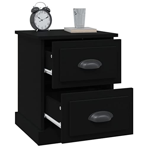 Table de chevet en bois noir au design moderne et compact