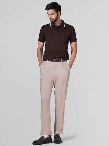 Image of XYXX Men's Apex Mercerized Cotton Striped Collar Pique Polo T-Shirt