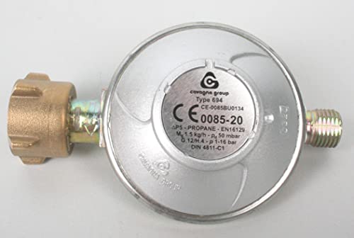 Gas Niederdruckregler 50mbar + Gasschlauch Neu-2