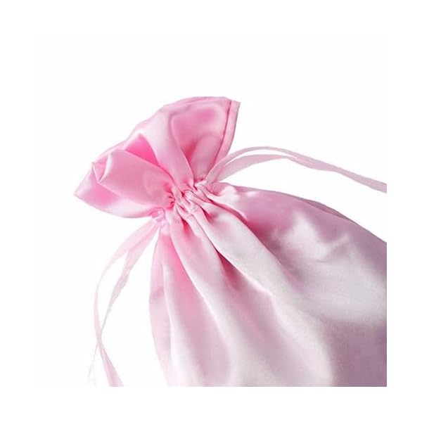 50 Pack 4X3 Inch Satin Gift Bags,Drawstring Jewelry Bag,Wedding gift bags for small jewelry, candy, coins and snacks (Pink) - Image 6