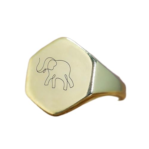 Bague éléphant hexagonale hypoallergénique pour en finir avec les allergies aux bijoux