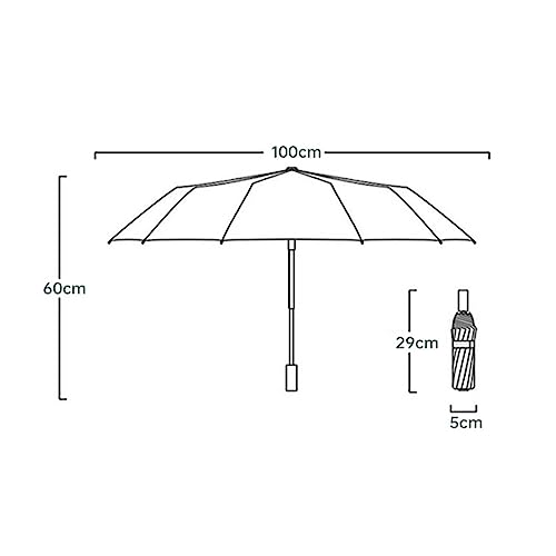 Parapluie pliant triple compact et portable style uni avec 16 baleines coupe-vent