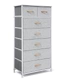 VredHom Tall Dresser Organizer, 7 Drawers Dresser Fabric Storage Closets Storage Units Organizer Tow