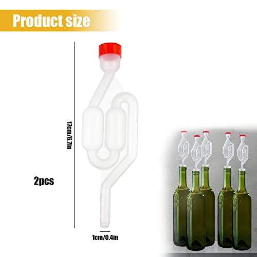 Barboteur Fermentation Airlock Bubbler 2 Pcs Fermentation Barboteur Plastique Barboteur Tubes Fermentation Bonde de Fermentation avec Couvercle en pour Fabrication de Vin de Bière à Domicile - Image 3
