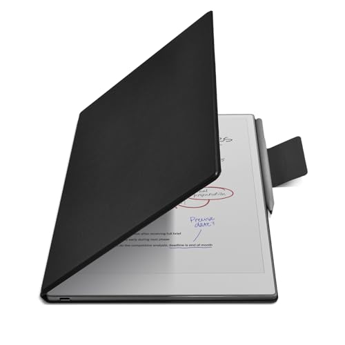 E NET-CASE Case for Remarkable Paper Pro, Premium PU Leather Book Folio with Pen-Buckle, Lightweight Magnetic Case with Auto Sleep/Wake for Remarkable Paper Pro 11.8" 2024 Released (Black)