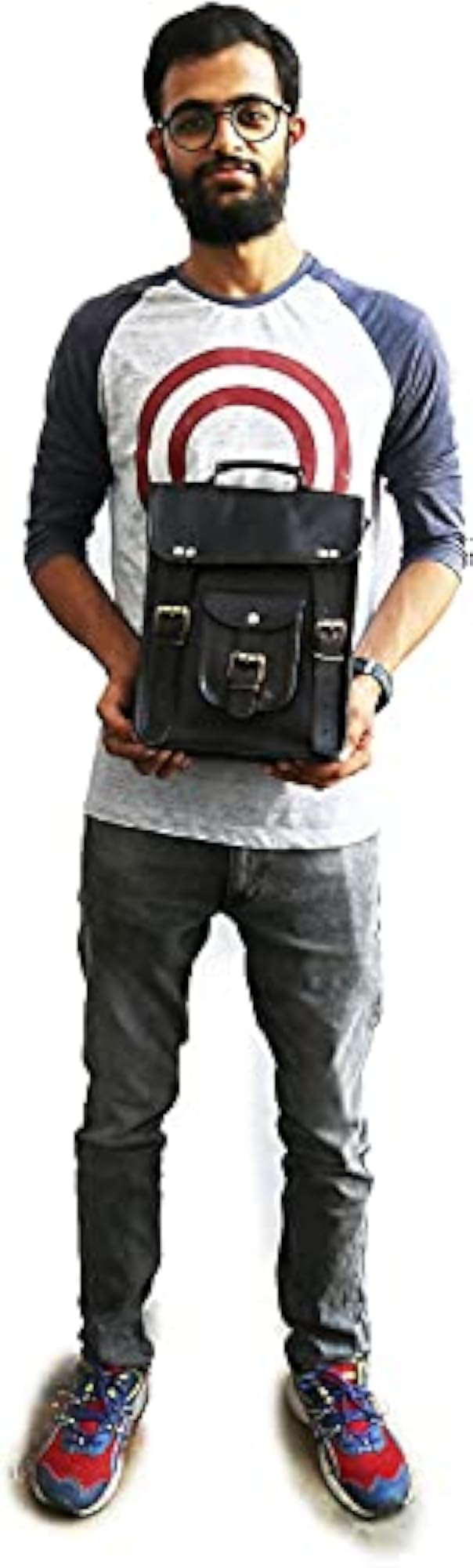 Small Leather Messenger Bag Cross Body Vintage Style