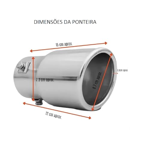 Ponteira Para Escapamento Esportivo Universal Carro (Cromada)
