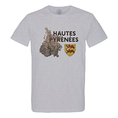 T-Shirt en Coton Bio Hautes Pyrénées au col rond impeccable et motif vintage