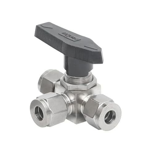 Válvula de bola para regular propano con unión de compresión de acero inoxidable de 10mm 2
