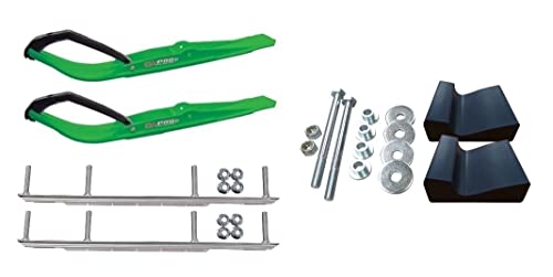 C&A Pro Green Razor Snowmobile Skis w/ 9