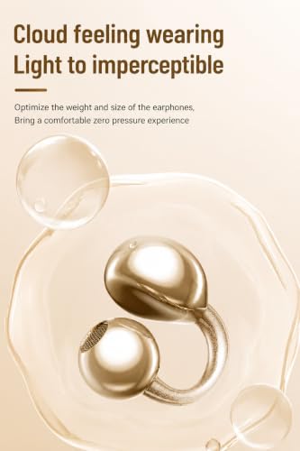 Image of S88 Open Ear Clip-On Earbuds with Battery Indicator Display OWS Wireless Earphones | Situational Awareness | 40 Hrs Playback | Bluetooth V5.4 | ENC Mic for Calls | 40Ms Low Latency Gaming. Beige