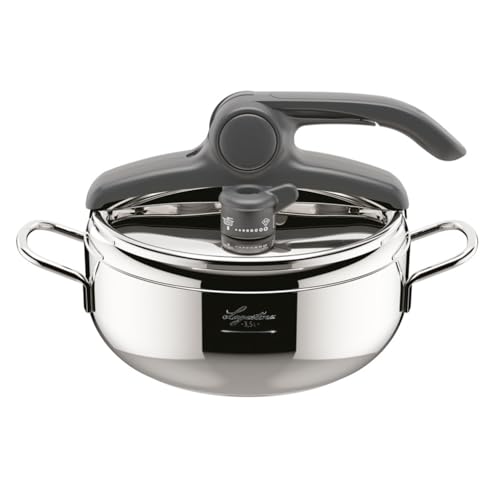 Lagostina Irradial Control Lagoeasy'UP Autocuiseur 3,5 L en Acier Inoxydable 18/10 Ø 22 cm, Casserole Induction et à Gaz, Couvercle...