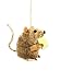 Kurt Adler 2.5-Inch Buri Sitting Mouse with Cheese Christmas Ornaments 2 Assorted