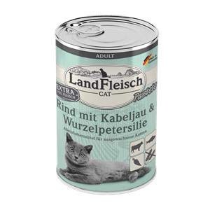 Landfleisch Cat Adult Pastete Rind, Kabeljau, Wurzelpetersilie 400 g - Sie erhalten 6 Packung/en; Packungsinhalt 400 g