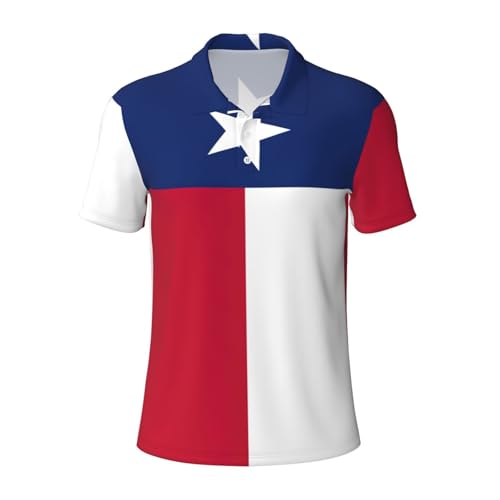 Polo drapeau du Texas pour homme à manches courtes respirant pour l'été