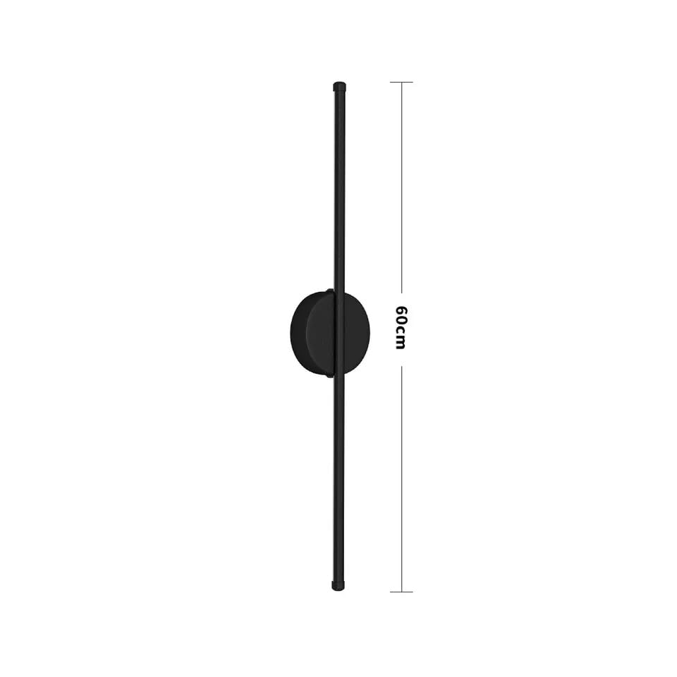Image of Artica LED Long Strip Metal Wall Light - Modern Linear Black Wall Sconce, Sleek Indoor Warm White LED Wall Lamp for Home Living Room, Bedroom, Bar, Restaurant, Cafe & Office Decor 12w
