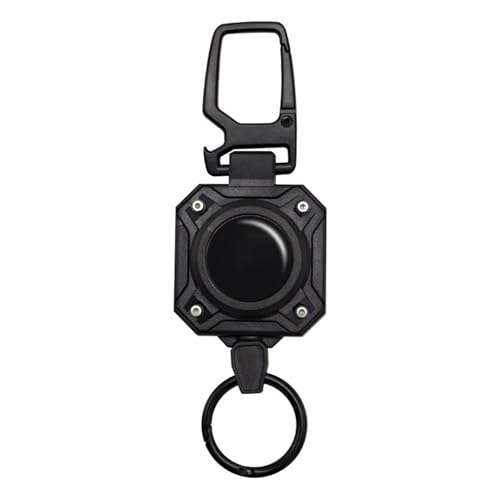 Llavero retráctil resistente, retráctil antirrobo, resistente, llaveros compactos y portátiles para hombre, para tarjetas de identificación, permisos de trabajo, herramientas pequeñas