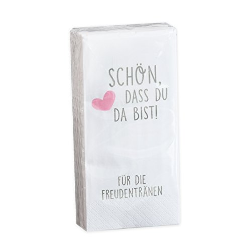 In Due Schön, dass du da bist Taschentücher Grau-Rosa