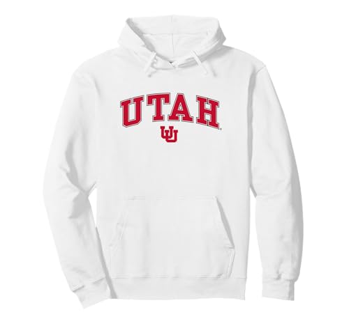 Utah Utes Arch Over White Officially Licensed Pullover Hoodie