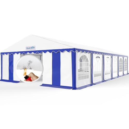 Quictent 20x40 Party Tent Heavy Duty Upgrade PVC Fire Retardent Vinyl Outdoor Gazebo Wedding Canopy Carport Shelter BBQ Tents with 12 Removable Sidewalls (Blue) Blue 20'x40'