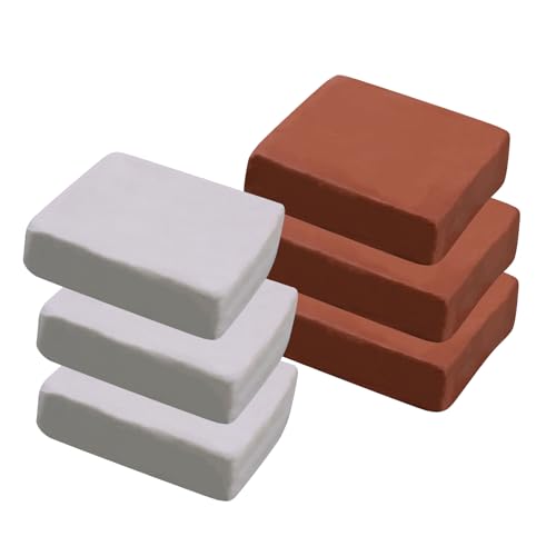 6 lb White & Terracotta Stoneware Clay for Pottery;Ideal for Wheel Throwing Hand Building Sculpting;Great for All Skill Levels;Whiteware Clay