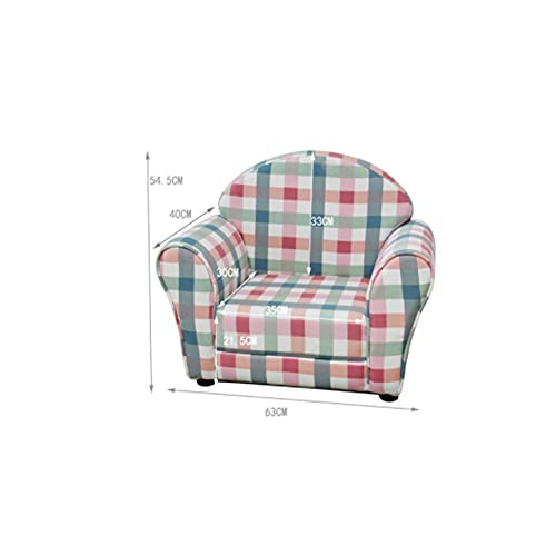 Wyrxb Children Sofa Cartoon Princess Cute Single Fabric Plaid Baby Girl Boy Kindergarten Small Sofa Seat #TOP1