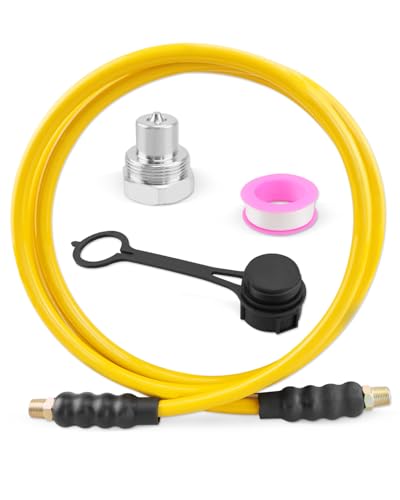 Image of 10' 10000psi High Pressure Hydraulic Hose, CH-604 Coupler 3 /8 Inch NPTF Thread, 1 /4 inch ID x 10 FT(Yellow, 10' 10000psi)