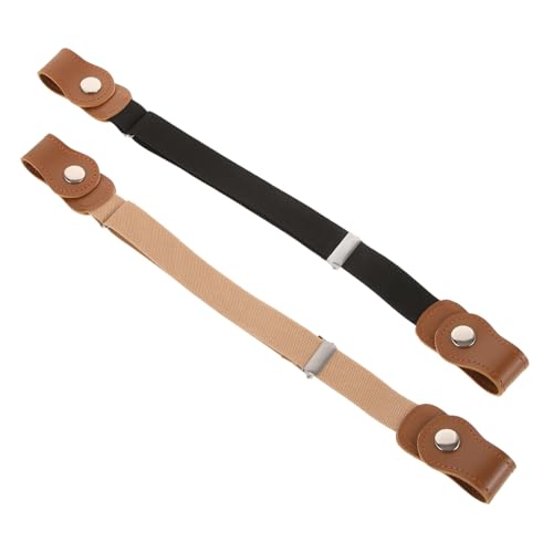 NOLITOY 2pcs Elastic Waist Belts for Boys and Buckle Stretchy Waistband Lightweight Belts for Jeans and Dresses Soft Comfortable Waistbands for Khaki and Black