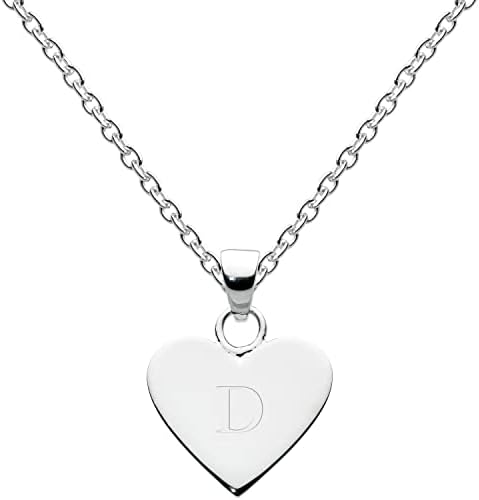 Dew Sterling Silver Heart Initial Necklace