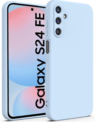 Image of DIZORO Microfiber Candy Case Compatible for Samsung S24 fe Smooth Touch Cushion Liquid Soft Silicone Gel Rubber Phone Cases Non-Slip Full Body Protective Shockproof Back Cover - Carolina